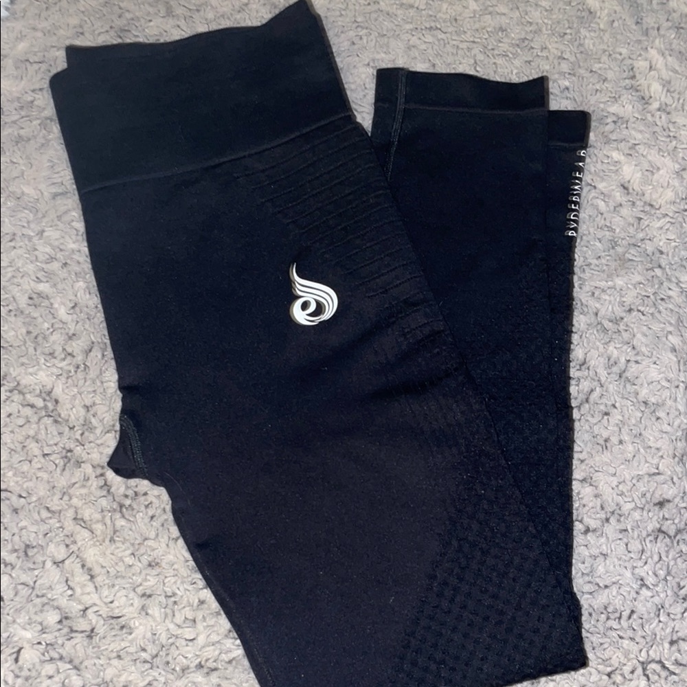 Ryderwear Black Leggings with Textured Calf Detail